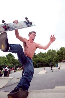 Skate Shredfest
A "Skate Shredfest" event, held on June 25, 2011 in Mattapoisett, raised money for skate park located behind the Mattapoisett Police Station. With several different categories in the competition, including "Best Trick Jam" and "High Ollie", local skaters had a chance to show off their tricks for a good cause. Photos by Felix Perez.
