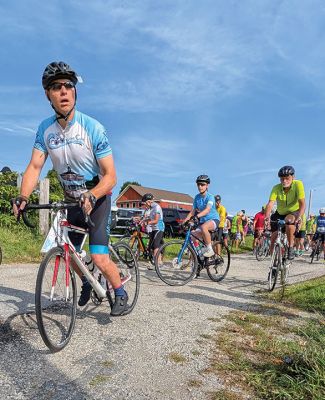 South Coast Bikeway Alliance
Cyclists set out Sunday morning from Running Brook Vineyard in Dartmouth for the South Coast Bikeway Alliance’s seventh annual Pedal for the Path. The fundraiser supports efforts to complete the regional bikeway from Swansea to Wareham, which includes Mattapoisett and Marion. Photo by Jeanne Hopkins - September 3, 2026 edition
