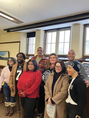 Tri-Town Against Racism
The Tri-Town Against Racism held their annual Black History Month Creative Expressions Contest on February 7 in the Mattapoisett Library. The event is in its sixth year, with the 2026 event seeing around 30 grade school students from the area submit their artwork. The winners are Noah Santos, Kenna Thompson, Jacoby Santos, Alex Amaral, and honorable mention, Mathew Crain. The exhibition is open throughout Black History Month in the library. Photo by Marilou Newell
