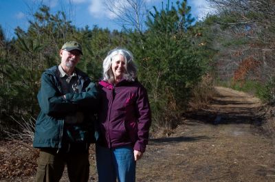 Trackers
Valerie and Nick Wisniewski from Walnut Hill Tracking and Nature Center presented an informative slide show at The Marion Natural History Museum on March 12, 2011. The group then went for a walk at Washburn Park in Marion and pointed out several animal tracks. Photo by Felix Perez.
