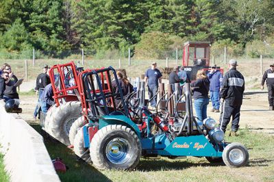 Mass Mini Tractor Pullers 
The Rochester Country Fairgrounds hosted a tractor pull of the Mass Mini Tractor Pullers Association on October 10. The tractors are hand-built by their owners, using naturally-aspirated auto engines that are 500-1,000 horsepower. There will be another all-day tractor pull event on October 24 from 9:00 am to 5:00 pm. Photos by Colin Veitch
