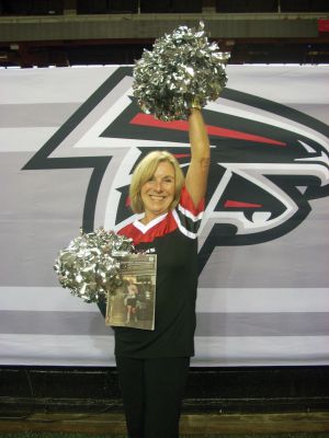 Atlanta Falcons Cheerleader
Mattapoisett resident, Elaine Botelho, along with 130 fellow Alumni cheerleaders, cheered during halftime at the Falcons VS Panthers game on September 30.  Elaine, wife of former Mattapoisett Town Administrator Michael Botelho, was an Atlanta Falcons Cheerleader in 1966.  
