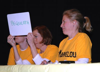 Lizzie T's Spelling Bee
Elizabeth Taber Library's First Annual Lizzie T's Spelling Bee. March 8, 2007
Team: Bee MARVELous; Kate Marvel, Becky Love, & Kate Collins
