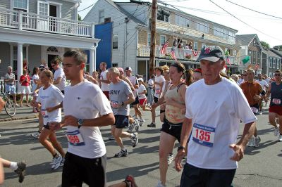 2007 Mattapoisett July 4 Road Race
Some of the nearly 1,000 runners who began the five-mile trek from the starting line at Shipyard Park in the 37th running of Mattapoisett's Annual July 4 Road Race. (Photo by Kenneth J. Souza).

