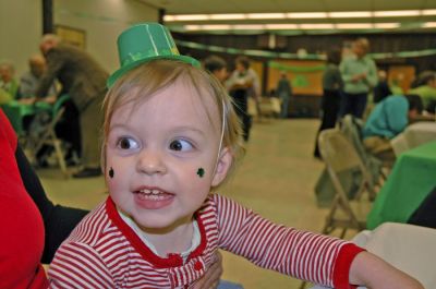 Potluck o' the Irish
Saint Anthony's Church in Mattapoisett held a friendly celebration in honor of Saint Patrick's Day with a potluck dinner and sing-along. Visitors were also welcomed into the churchs fellowship hall by the sounds of Brendan Begleys bagpipes, the singing of traditional Irish songs, and a performance Celtic dancing. (Photo by Robert Chiarito).
