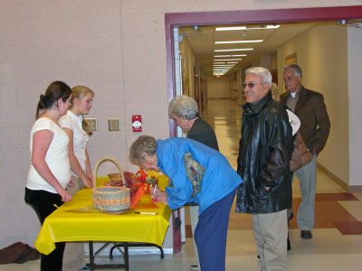 ORR Senior Thanksgiving 2006
Members of the eighth grade class at Old Rochester Regional Junior High School held their sixteenth annual Thanksgiving Banquet for tri-town senior citizens on Sunday, November 19. With help from the schools faculty and volunteers from the schools food services department, the students offered a homemade Thanksgiving meal to over 300 seniors from Mattapoisett, Marion and Rochester with free tickets distributed through the towns Councils on Aging. (Photo by Robert Chiarito).
